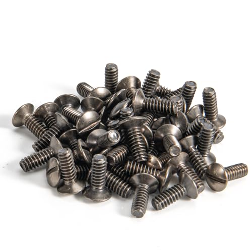 Henne Bery 3/8" Long 6-32 Thread, Oval Head Milled Slot Replacement Wall Plate Screws, 50 Pack, Heirloom Silver/Antique Nickel - color: Heirloom Silver, size: 3/8",50 Pack