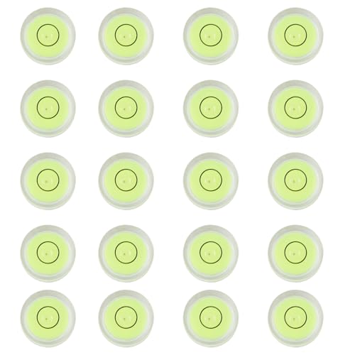 JYK Bubble Level 8x5.5mm 20pcs, Mini Circular Spirit Levels for Leveling Camera Tripod Telescope Workshop Turntable