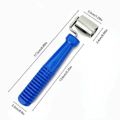 CARTINTS Smoothing Seam Roller Tool, Car Heat Insulation Sound Deadening Application Wheel Roller, Wallpaper Seam Roller, with Steel Roller Head and Anti-Slip Plastic Handle - color: Straight Metal Roller