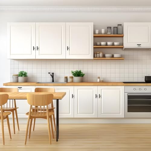 Probrico 30 Pack Length 2inch Matte Black Kitchen Cabinet Knobs,Stainless Steel Dresser Drawer Knob,Euro Style Single Hole Pull Handles for Cupboard and Closet - size: Single Hole: 2 inch