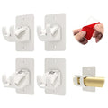 CIEMGNZOC 4PCS No Drill Curtain Brackets, Self-Adhesive Rod Holders, Nail Free Adjustable, Hooks for Rods Under 1.57 Inch (White) - color: 4 Pcs White
