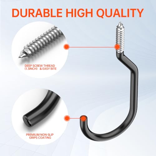 GURADESIGN 8-Pack Heavy Duty Bike Hook, Loading Capacity 100 LBS, 6 inch, Bike Hooks for Garage Wall and Garage Ceiling - style: 8-Piece