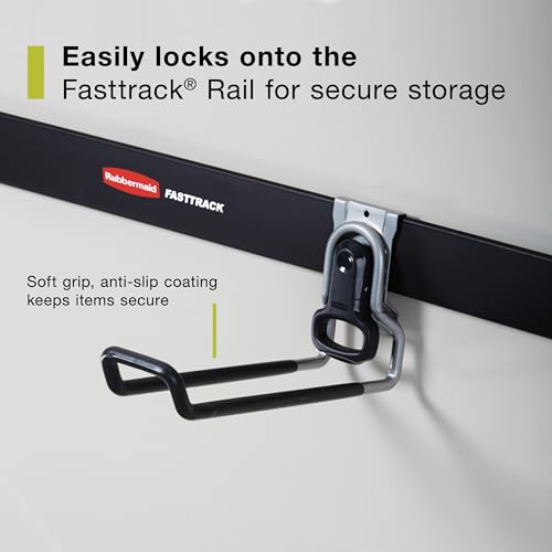 Rubbermaid FastTrack Ladder Hook Garage Wall/Ladder Hanger Wall Mount and Heavy Duty Organization for Home/Garage/Wall/Shed - style: Ladder Hook