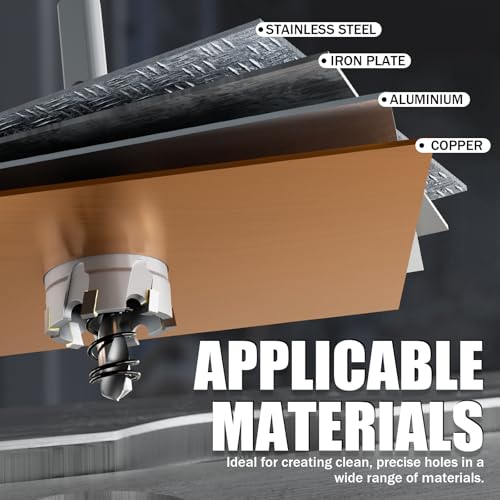 Heavy Duty Carbide Hole Saw Set, 1” (25.5mm), Extra Deep Cutting Depth of 1.1 Inches (28mm) - Ideal for Stainless Steel, Mild Steel, Iron, Copper, Brass, and Plastic - size: 25.5mm(1")