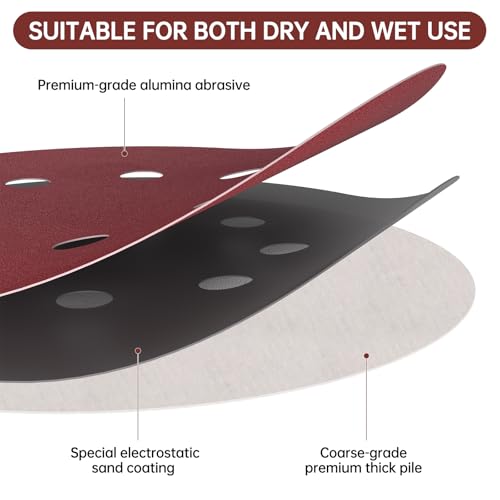 170 PCS 5 Inch 8-Hole Sanding Discs, Round Hook and Loop