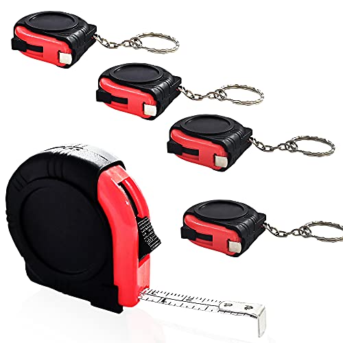5 Pack Kids Tape Measure 3ft/1m, Retractable Mini Keychain Measuring Tape