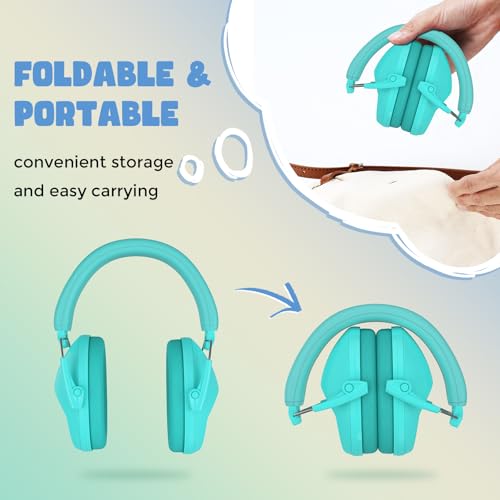 ProCase Kids Noise Cancelling Headphones Ear Hearing Protection, Teal - color: Teal