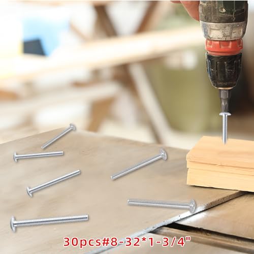 Machine Screws - 8-32 x 1-3/4" M4x44（30pcs）, Perfect Fit for Knob and Pull Installation, Machine Thread Screws for Drawers & Doors - size: 8-32 x 1-3/4"