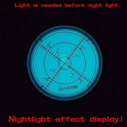 Aluminum alloy high-precision universal horizontal level instrument bubble level tool circle 2.4 inches 60mm (Silver Blue (Night Light)) - color: Silver Blue (Night Light)