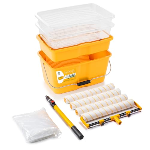 VOOMEY 18 Inch Paint Roller Kit with Extension Pole - size: 13pc