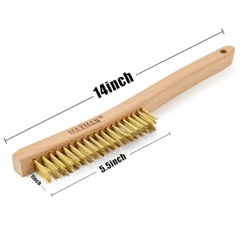 MAXMAN Brass Brush 2Pcs, 14" Soft Brass Bristle, Rust & Weld Cleaner - style: 2Psc Soft Brass Brush