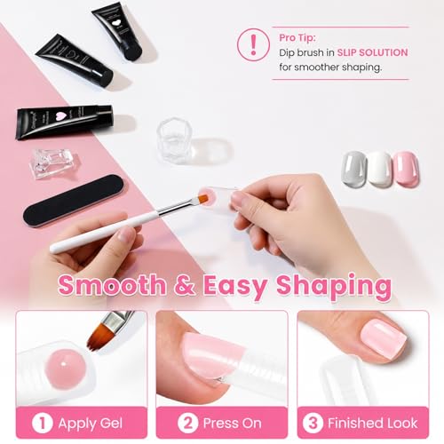 GlimightyX Polygel Toenail Starter Kit with Everything UV Light,Full Set - color: 02- 3 Colors Complete Starter Polygel Toenail Kit