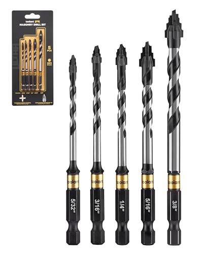 toolant Serrated Masonry Drill Bits, 5/32"-3/8", 5-Piece Set - size: 5/32"-3/8"(5pcs)