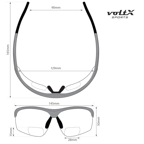 voltX ULTIMATE SPORTS Yellow Bifocal Reading Safety Glasses +1.5 Dioptre - color: Clear Frame/Yellow Lens, size: +1.5 Dioptre