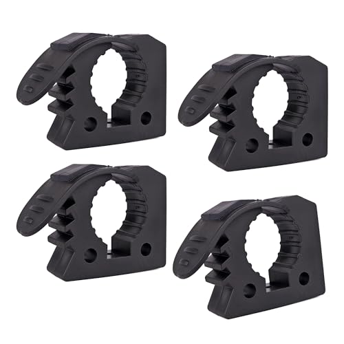 Shovel Holder Clamp Kit,Truck Bed Molle Panel Mount, Shovel Mount for Roof Rack,Quick Release Clamps Off Road UTV Utility Trailer Accessories Fits 1-1/7" to 1-3/7" Diameter Tools (4 Pack) - color: 4 Pack Black