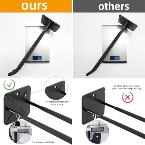 Sinoer 6 Pack Metal Wall Mount Garage Double Storage Hooks - style: 6pc Heavy duty hooks -12"
