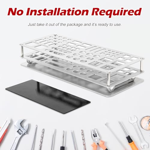 Screwdriver Organizer Holder Rack: Height Adjustable (Silver) - color: Silver