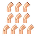 10 Piece EFIELD 3/4" C X C Copper 45 Degree Short Turn Elbow - size: 3/4"x 3/4", style: 45 Degree