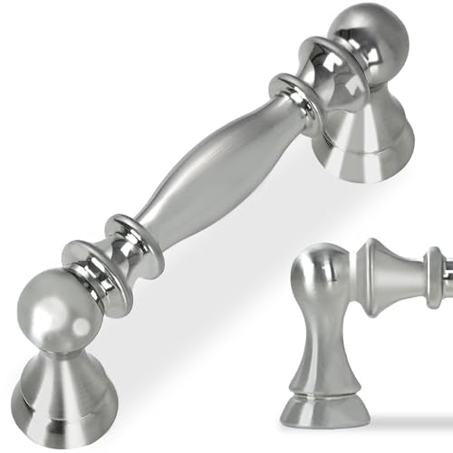 10 Pack 3 Inch(76mm) Kitchen Cabinet Handles Brushed Satin Nickel Cabinet Pulls Zinc Alloy Drawer Pulls Solid Kitchen Hardware - color: Brushed Satin Nickel, size: 3'' Hole Center(76mm)