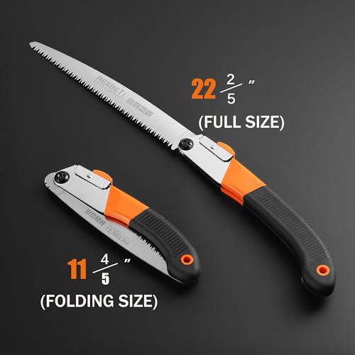 REXBETI 11-Inch Folding Saw, Heavy Duty Hand Saw, Wood & Camping, SK5 Steel - size: 11 Inch