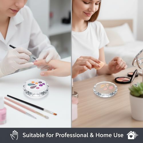 2PCS Nail Art Painting Color Toning Glass Board, Mixed Color Palette Makeup Display Board,Nail Polish False Eyelash Glue Hold Makeup Pallet Nail Art Display Cosmetic Mixing Tools