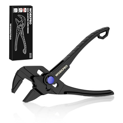 WORKPRO Mini Pliers Wrench, 4-Inch Wrench Pliers with Smooth Parallel Jaws - color: Black