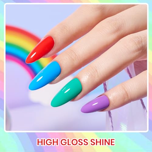Beetles Halloween Gel Polish Set, Rainbow Flag Colleciton 6 Neon Colors - color: A - Creme | 0-Rainbow Flag