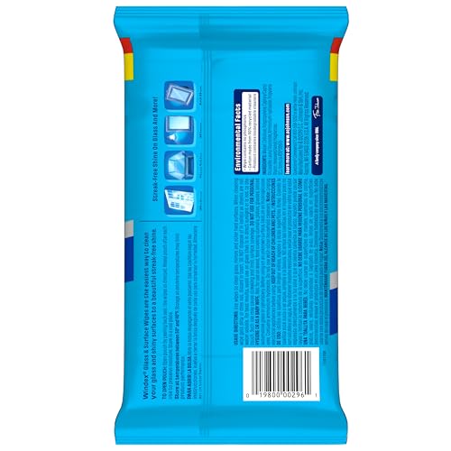 Windex Wipes Glass Cleaning, Pre-Moistened Glass and Surface Wipes to Clean Home Surfaces, Household Essentials, Original Scent, 38 Count (Pack of 6) - size: 38 Count (Pack of 6)