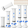 Adjustable Metal Cabinet Support Legs 4-7 In, White Furniture Feet Set of 6 - color: White, size: (6Pcs) 4.72-7.48 inch