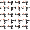 20 Pack 4 Inch F Bar Clamp, Medium Duty 70lbs One Handed Clamps/Spreader, Bar Clamps for Woodworking, Crafting, by GENHAKON - size: 20 Pack 4 Inch