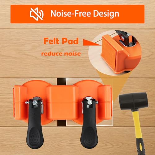 Floor Gap Fixer Tool for Laminate, Vinyl Plank, Hardwood, Dual Suction Cup Flooring Repair Kit with 10 Sticky Pads, Durable Plank Grabber, Heavy Duty Gap Puller Dual-Sided 75° Striking Surface
