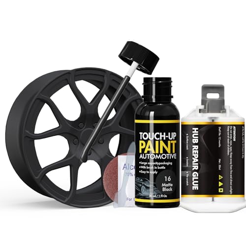 Matte Black Rim Touch Up Paint, Rim Repair Kit Curb Rash - color: Matte Black