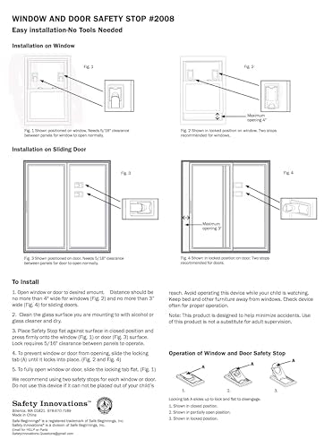 Safety Innovations - Childproof Your Windows and Sliding Doors with Our Window and Door Babyproof Safety Lock, (4-Pack)
