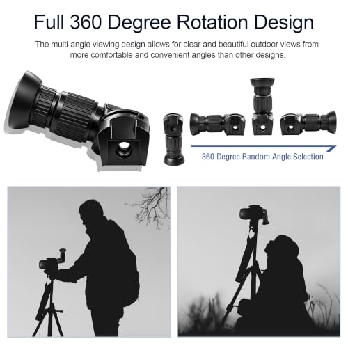 Astromania 1X/2.5X Right Angle Viewfinder with 6 Mounting Camera Adapters | 90 Degree Viewfinder Finder Scope, Fit Canon Nikon Camera, For Astrophotography, Metal Aluminum Viewfinder, Built-in Diopter