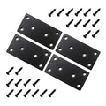 4 PC Flat Straight Brace Brackets,ULIFESTAR Stainless Steel Mending Bracket Plate Metal Shelf Support Fixing Joining Plate for Furniture,Wood,Shelves,Cabinet with Screws Black(50x100mm/2x3.94'') - size: 50 x 100 x 2 mm