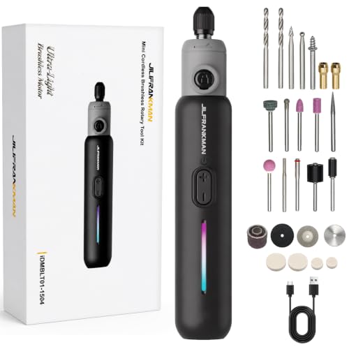 Mini Cordless Brushless Rotary Tool Kit, Brushless Motor, 5 Speed, Max.25000 RPM, 65 Accessories, Engraving Pen, for 3D Printer Sanding, Polishing, Drilling, Carving, DIY Crafts