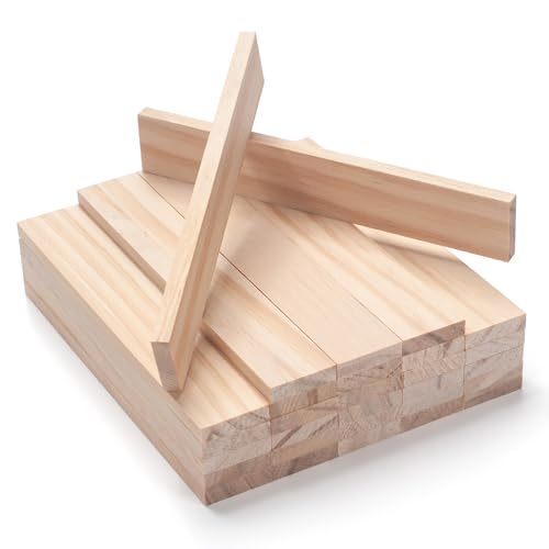 Wood Strips Slats Wooden Dowels for Crafts 1/4" × 1" × 6", 30 PCS Wood Trim Flat Lumber Boards Square Dowel Rods Wooden Sticks for Crafting, Woodworking, Model Making - size: 1/4x1x6 in - 30PCS