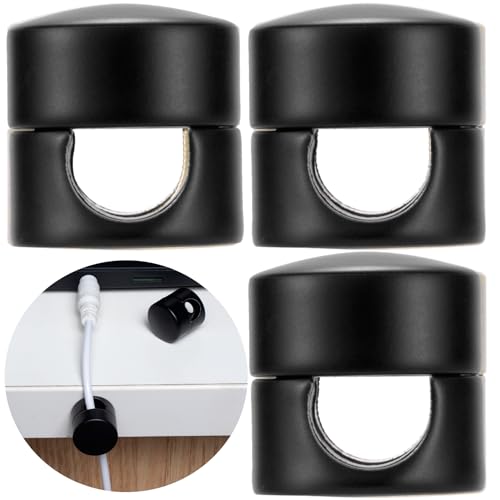 SmallCat 3 Sets Charger Holders for Cords, Matte Black Metal Cord Holder - color: Matte Black, size: 3 Sets
