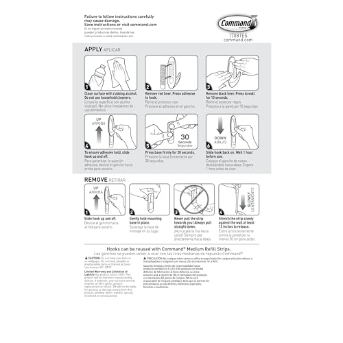 Command Medium Designer Hooks, 9 Hooks, 12 Strips - color: White