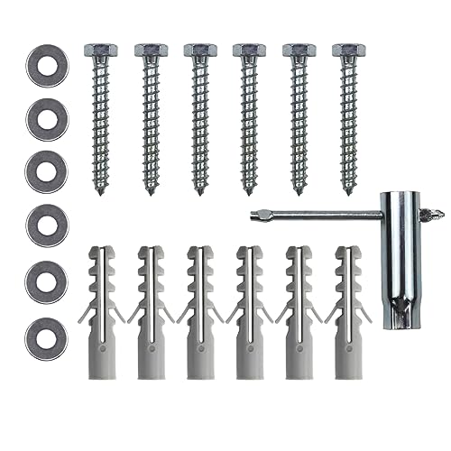 Drywall Anchors for TV Mount,Lag Bolt Kit | With Concrete Wall Anchors M8 Lag Bolts and Washer Installation on Brick or Concrete Wall by with Screw Hardware Tool Socket