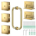 304 Stainless Steel Shower Door Hardware Kit - color: Brushed Gold