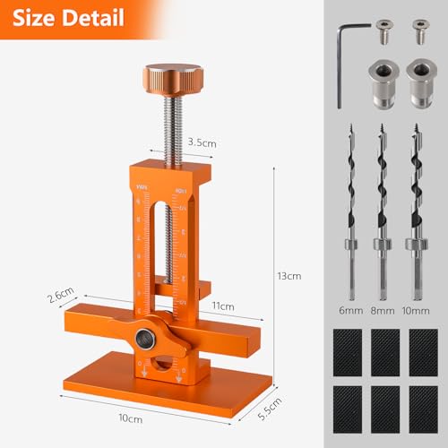 Cabinet Door Mounting Jig with Support Base, Installation Tool for Frameless or Face Frame Cabinet Doors, Adjustable Aluminium Alloy Hardware Jig for Wall and Base Cabinets