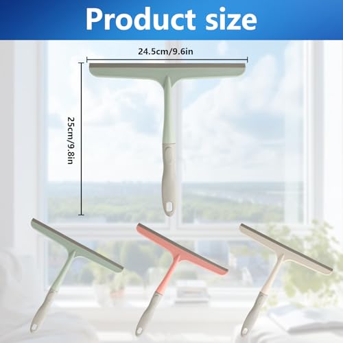 3 Pcs Shower Squeegee for Glass Doors, Car Window Squeegee - color: 3pcs - Beige/Pink/Green