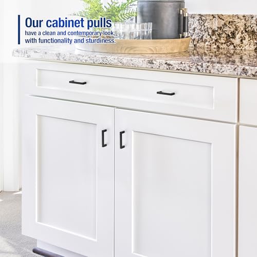 JOY DECOR Matte Black Cabinet Pulls Slim Square Handles 2-1/2 Inch, 10 Pack - size: 2-1/2 Inch Hole Center