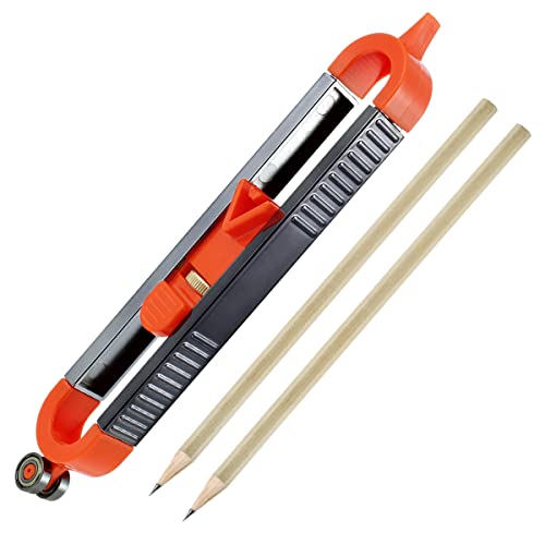 Contour Gauge Scribe Tool, Precise Profile Gauge Tool with Lock and 2 Pencils, Irregular Shape Duplicator, Woodworking Measure Ruler for DIY Handyman, Craftsman, Construction, Carpet, Tile Laying