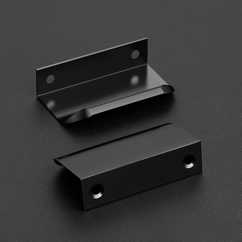 Matte Black Cabinet Handles Finger Edge Pulls 3 Inch CC 10 Pack - color: Matte Black, size: 76mm/3" Overall Length