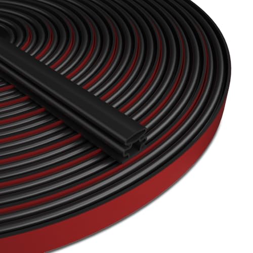 Black D-Shape Weather Stripping 40Ft (Fits 0.3–0.4in Gaps) - color: Black, size: 0.39" Thick x 40 Ft