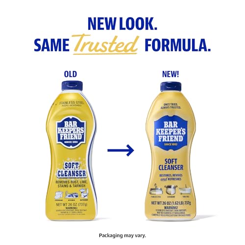 Bar Keepers Friend Soft Cleanser 26 oz + Spray & Foam Multipurpose MORE Spray Cleaner 25.4 oz, Multi Purpose Cleaner Bundle, Removes Grease, Rust Stains, Soap Scum & More in Home & Outdoors - size: 26 Fl Oz (Pack of 1)