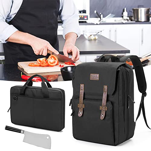 samdew Large Knife Backpack & Chef Bag, 12 + 23 Slots, Knife Not Included