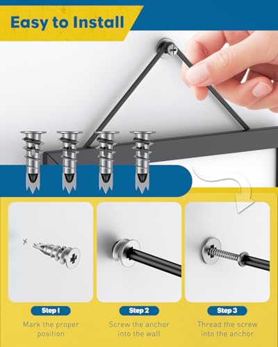 Vibit Self Drilling Drywall Anchors, Heavy Duty Wall Anchors for Drywall, Metal Dry Wall Anchors and Screws Kit, Zinc Alloy Sheetrock Anchors with #6 x 1 5/16" Screws, Picture Hanging Kit, 50 Pcs - size: 50 Pcs